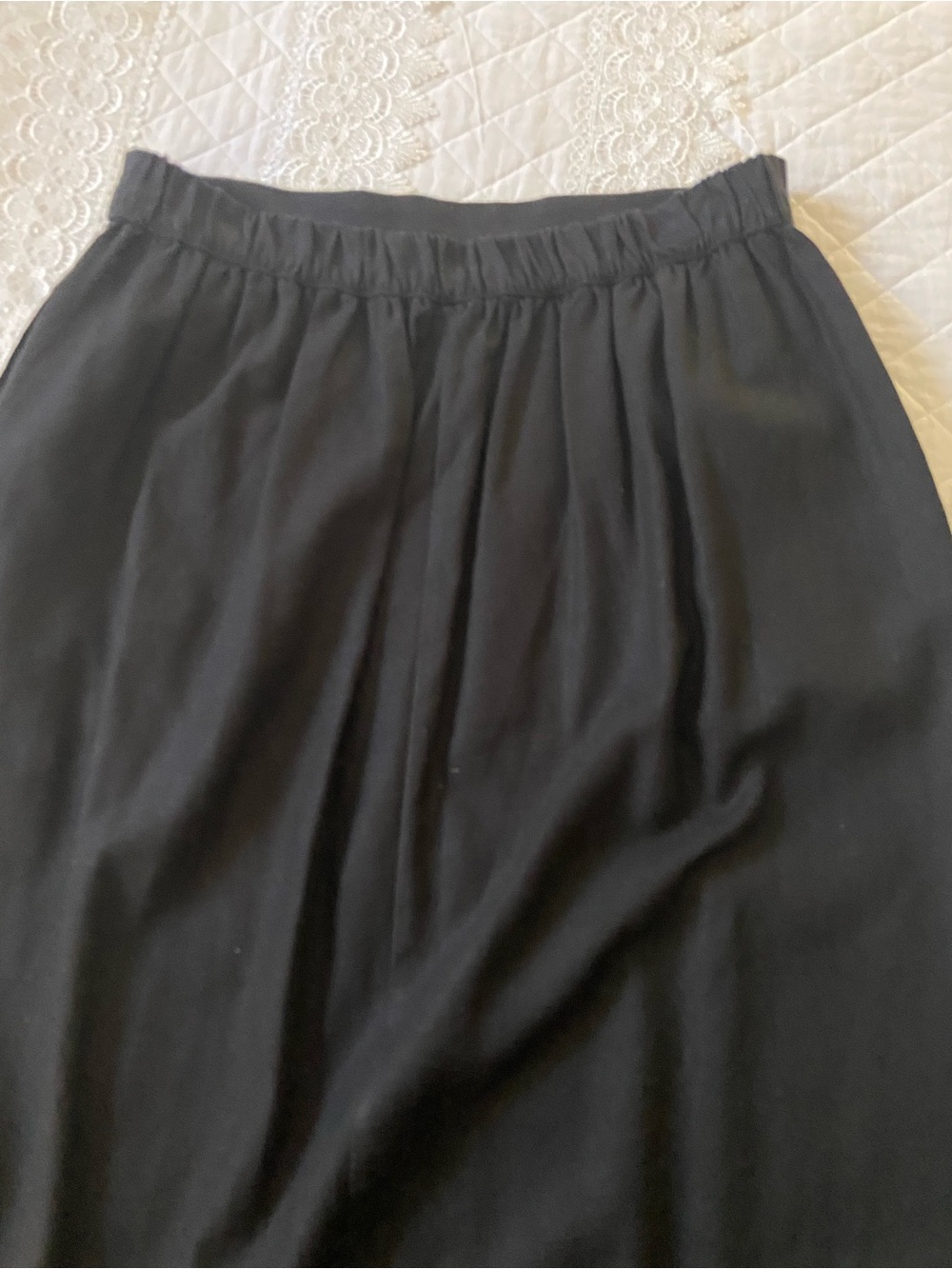 Time and Tru Black Linen Blend Pull On Midi Skirt with Front Slit Size Medium - Picture 10 of 14